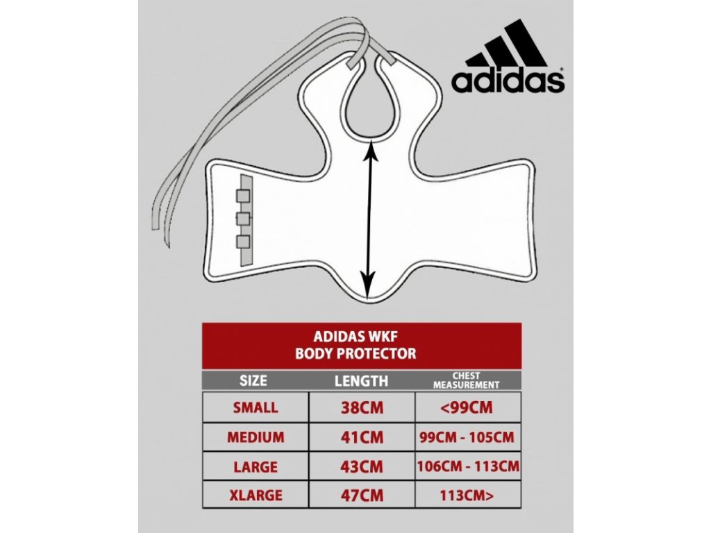 Bodyprotector Adidas rozměry